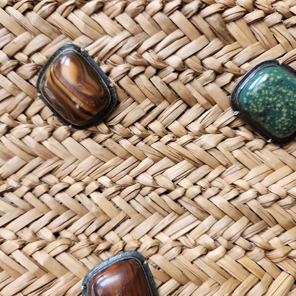 Boho Summer Woven Straw Bag Gem Stones Embellished Beach - Picture 13 of 17